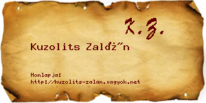 Kuzolits Zalán névjegykártya